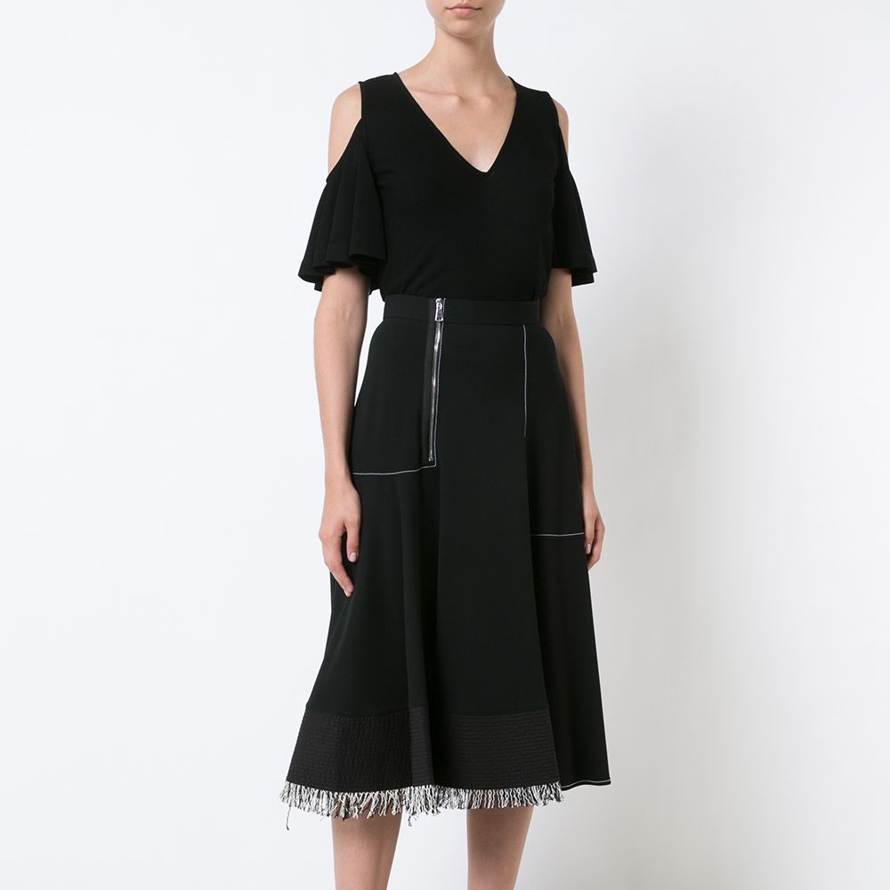 Derek Lam V-Neck Cold Shoulder Blouse - Picture 4 of 6